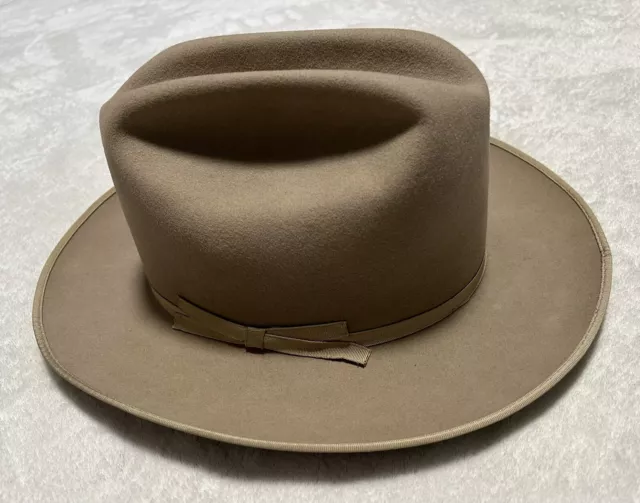 Vintage 1970s Liechtenstein’s “South Texan” Open Road Cowboy Hat Long Oval Sz 7