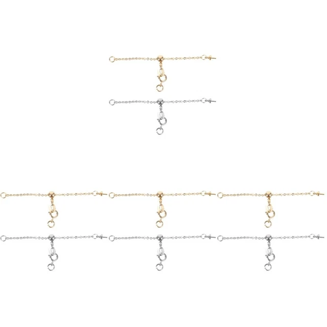 8 piezas Collar Ajustable Hágalo usted mismo Extensor Cadenas Pulseras Hacer Cadenas Joyería