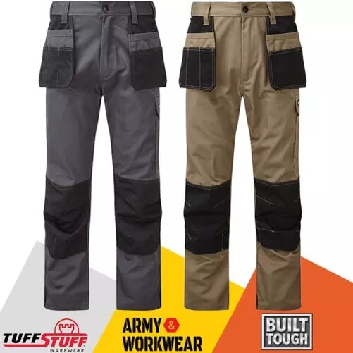 Tufo Stuff Pantaloni Lavoro Ginocchio Imbottitura Tasche & Fondina Combat Triplo