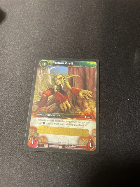World Of Warcraft Pet WoW 2012 TCG Vicious Grell Unscratched Loot Card