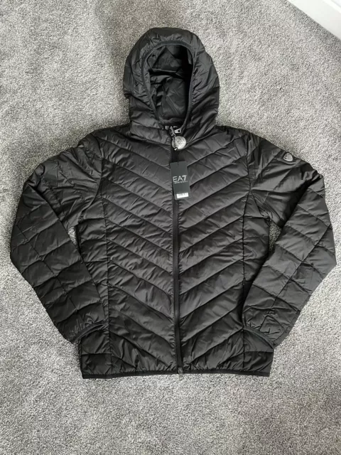 Mens Emporio Armani EA7 Light Down Jacket 8NPB09 Black Size XL BNWT RRP £160