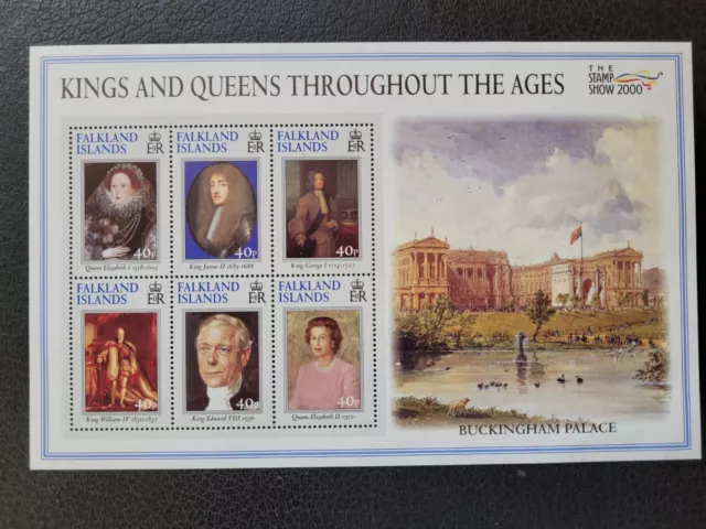 Falkland Is #761 MNH, 2000 "Monarchs" Souv. Sheet, Scott Value $17.00 + BONUS