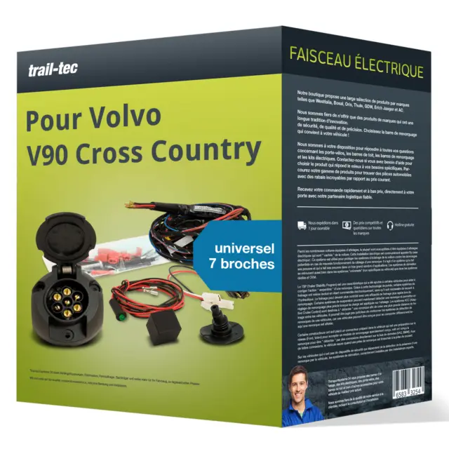 Attelage pour Volvo V90 Cross Country 16- col de cygne + Faisceau