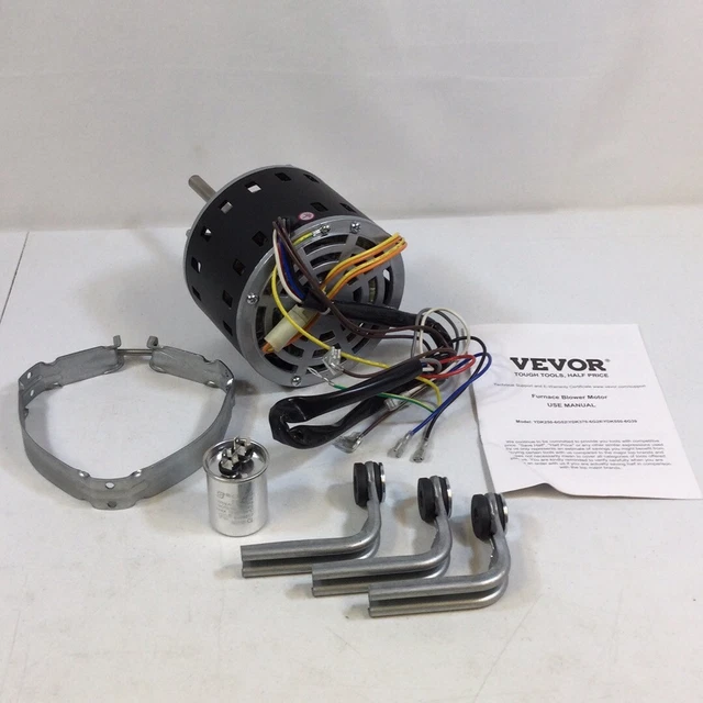 VEVOR SILVER BLACK Heavy Duty Dual Rotation Direction Furnace Blower