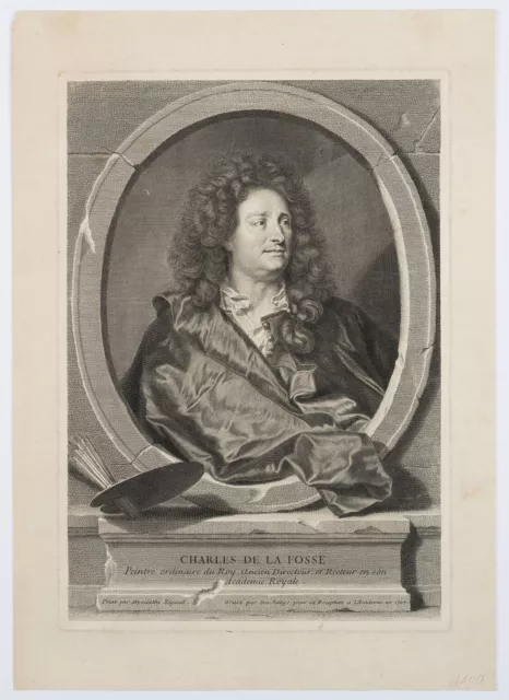 DUCHANGE (*1662) nach RIGAUD (*1659), Porträt de la Fosse,  1707, KSt. Barock 2
