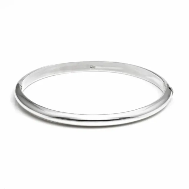 Silverly 925 Sterling Silber 5 mm Rundklapp Armreif