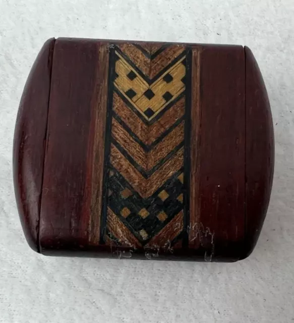 wood inlay TRINKET jewelry STASH pill box small slide top