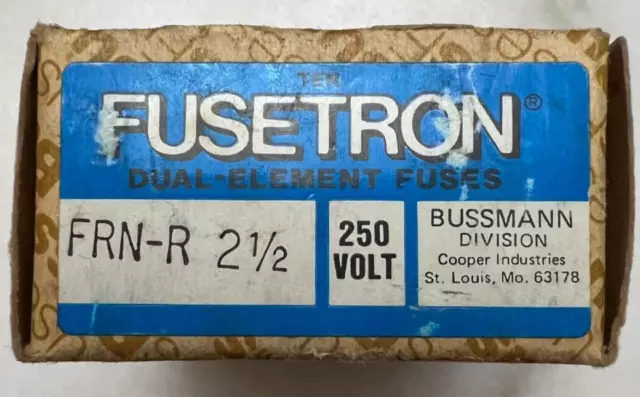 NEW LOT OF 8 Bussmann Fusetron FRN-R-2-1/2 Amp Fuses 250V Class RK5