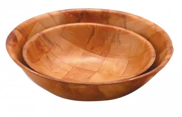 4x Round Wooden Food Salad Fruit Bowl/Basket In 6/ 8/ 10/ 12 inch