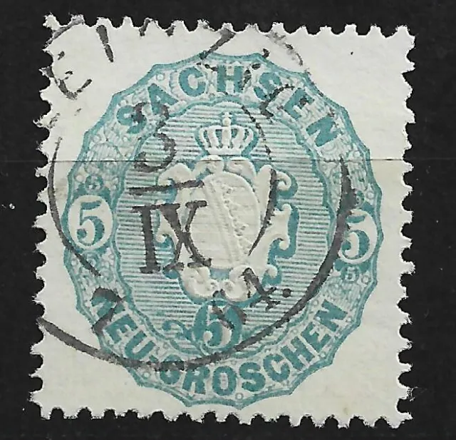 Briefmarken Altdeutschland Sachsen 1863  Mi.Nr. 19 Staatswappen