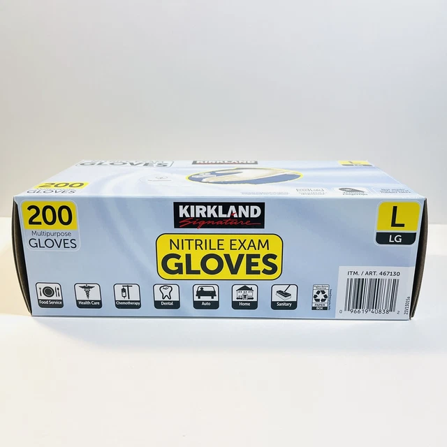 KIRKLAND SIGNATURE NITRILE Gloves PowderFree NonLatex Gloves Size L