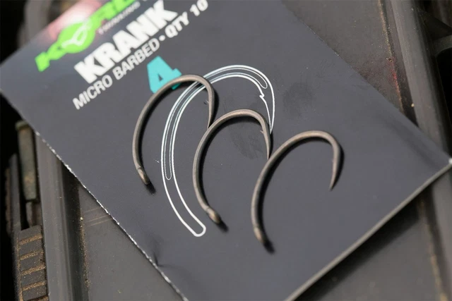 KORDA Krank Fishing Hooks Micro Barbed All Sizes Carp Fishing Hooks