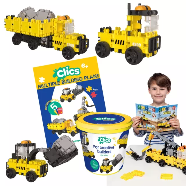 Clics Builders Edition- Construction Toys for Kids Ages 3+ Creative Educational