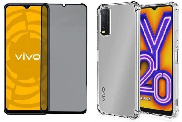 Case Cover+Tempered Glass anti Spy for Vivo Y16 Y22s Y35 Y76