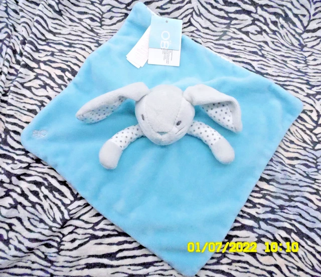 Cf/ Doudou Obaibi Lapin Plat Bleu Blanc Gris Etoile 26/26Cm 100% Neuf 6 Dispo