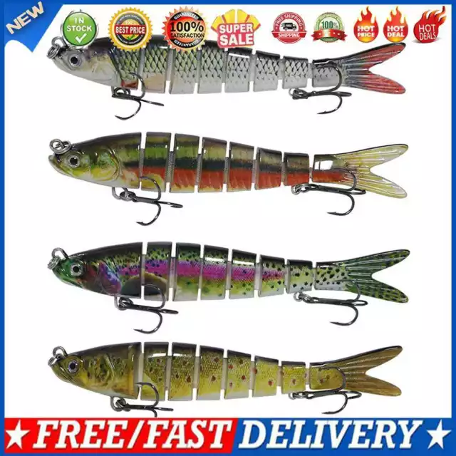 Fishing Lures Multi Jointed 140mm Sinking Hard Baits 8 Section Wobbler Swimbaits