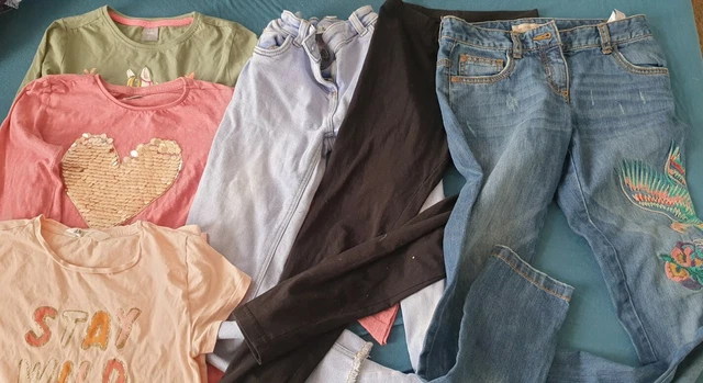 Girl 8-9 Years Clothes Bundle Long Sleeve Top Tshirt Jeans mix brands