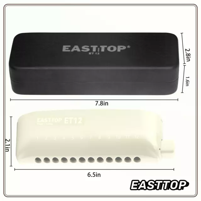 EASTTOP ET12 Chromatic Harmonica of C key for Adults and Professionals New Gift