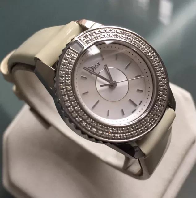 Ladies Genuine Christian Dior Diamond Designer Swiss Watch Christal CD112118-V