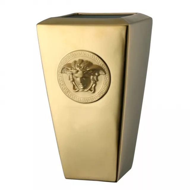 VERSACE ROSENTHAL Medusa Gold Vase H CM 24 Revendeur EUR 623,80