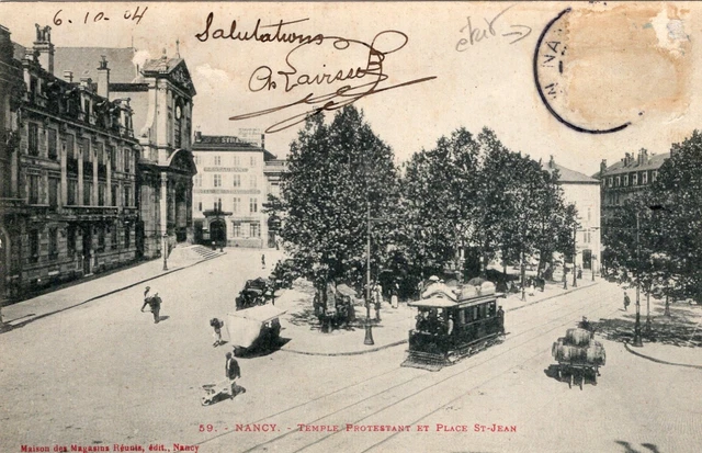 *10238 cpa Nancy - Temple protestant et Place St Jean