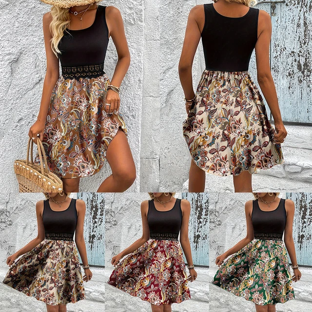 ROBE DE PLAGE Courte En Dentelle À Col Ras Du Cou Pour Femme