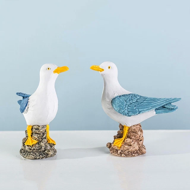 Garten-Vogel-Statue, 2 kleine Möwen-Dekor-Vögel-Figuren-Ornamente, beste