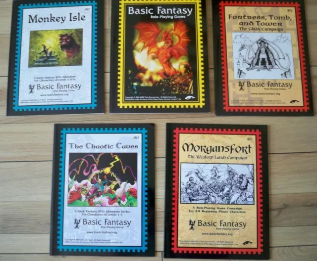 Lot Jeu De Rôle Basic Fantasy jeu + 4 suppléments