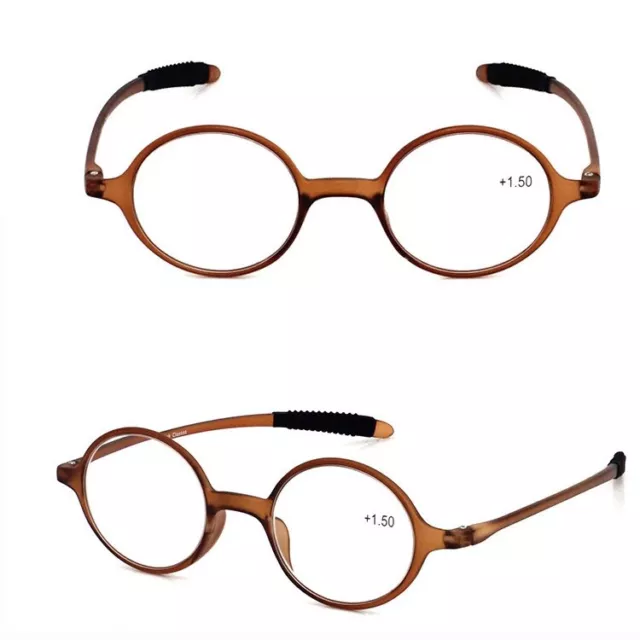 Retro Round Reading Glasses Lightweight Stylish Readers Unisex TR90 +1.0 ~ 4.0