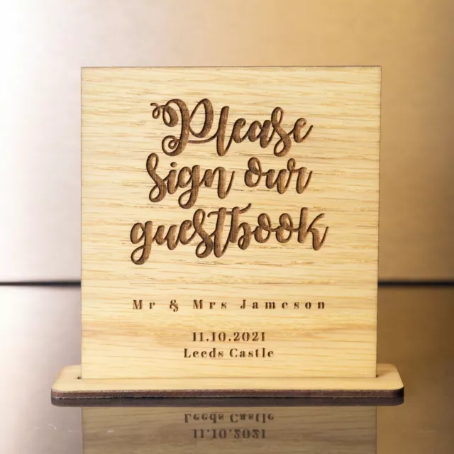 Wedding Sign Guest Book Personalised Engraved Sign Custom Wooden Acrylic Plaque