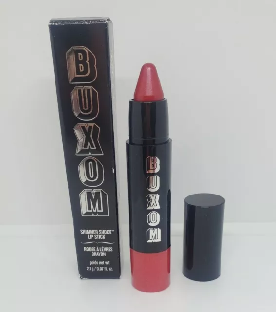 New in Box Buxom Shimmer Shock Lip Stick Crayon in Fireball Full Size 0.07oz