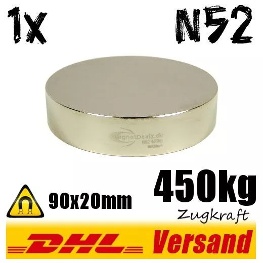 Aimant Néodyme 90x20mm 450kg Traction N52 - Grand Puissant de Forte