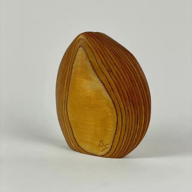 Vintage Dick Shanley Hand Carved Laminated Birch Wood Vase — Circa 1970's