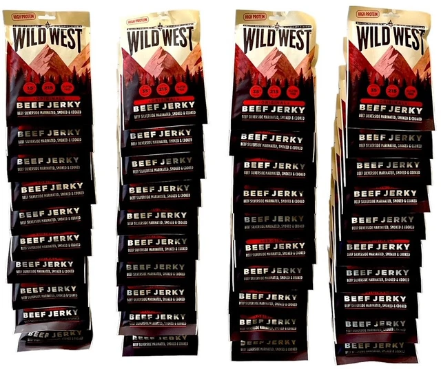 Wild West Beef Jerky ORIGINALE 40x 70g sacchetti appendiabiti cartone (31,79 EUR/KG)