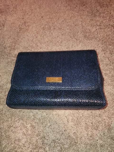 Cle de Peau Beaute Footed Navy Croco Cosmetic Travel Bag