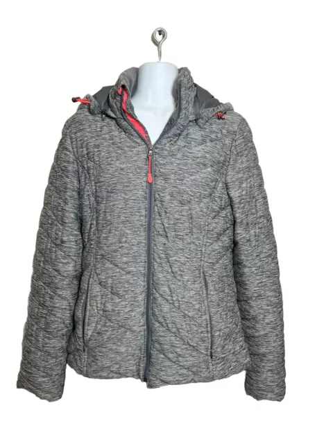 TEK GEAR WARM Tek Puffer Jacket Coat Removable Hood Women's Size Small Gray  Pink $18.00 - PicClick