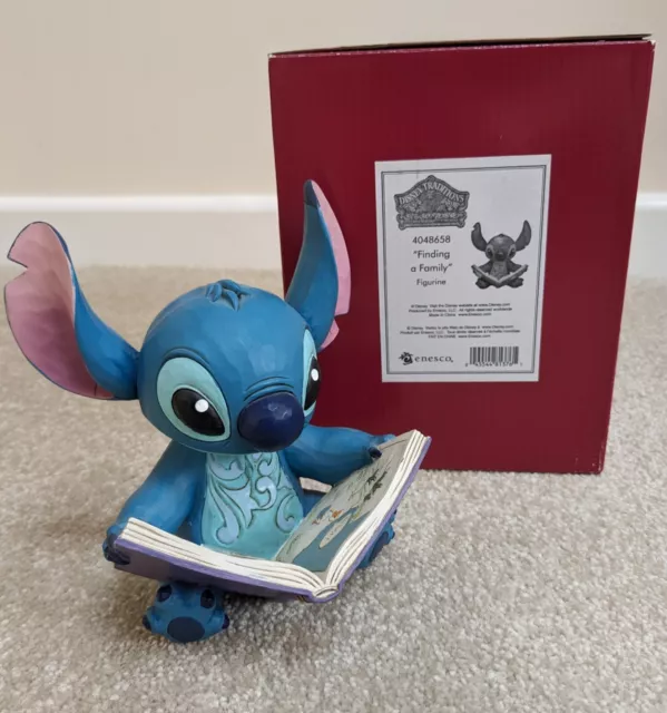 Enesco Disney Traditions Stitch with Storybook Figure "Finding a Family" 4048658