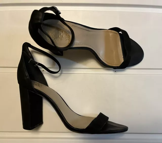 Vince Camuto Malissa Block Heels Ankle Strap Sandals Women’s Size 10M Black