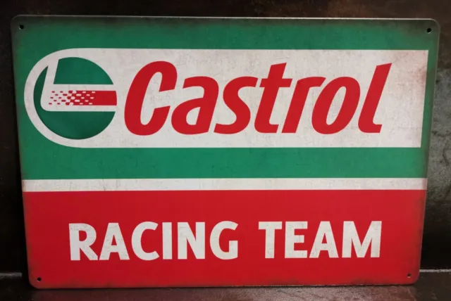 Castrol Oil  Tin Metal Wall Sign Retro Like Vintage Garage Man Cave 20x30Cm