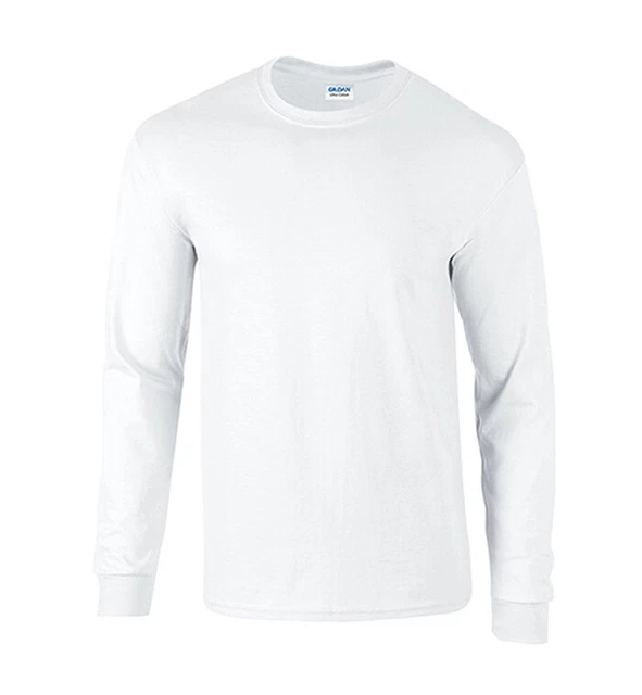DDI 2316759 Gildan Men&apos;s Irregular Long-Sleeve T-Shirt - White  Large Case