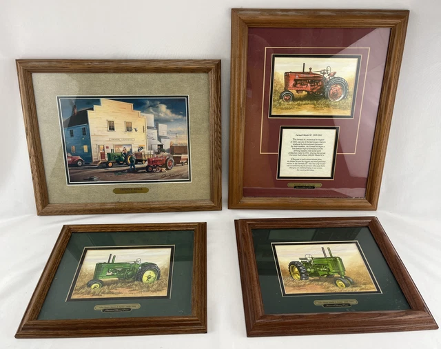 Lot of 4 American Memory Prints John Deere Model A and G Farmall Model M Framed