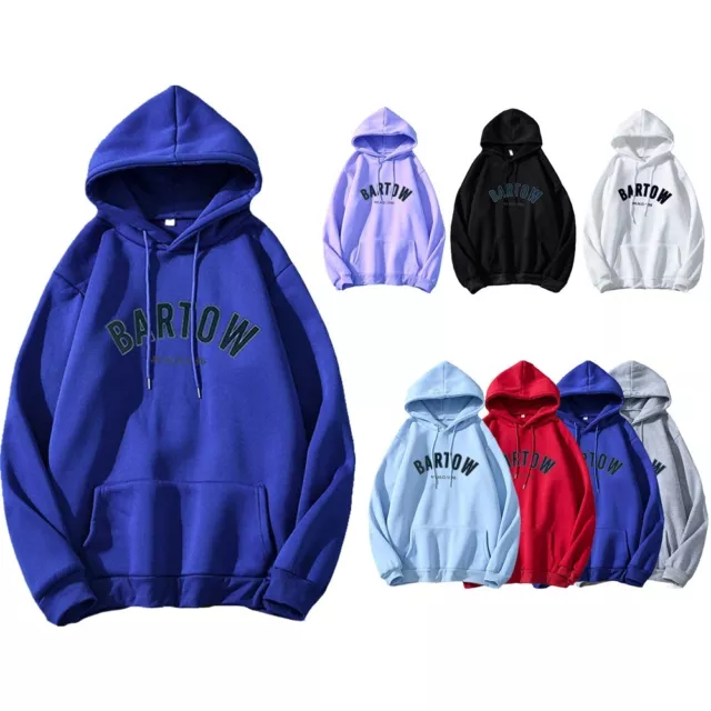 Mens Womens Casual Hoodie Sweatshirt Long Sleeve Drawstring Hooded Pullover