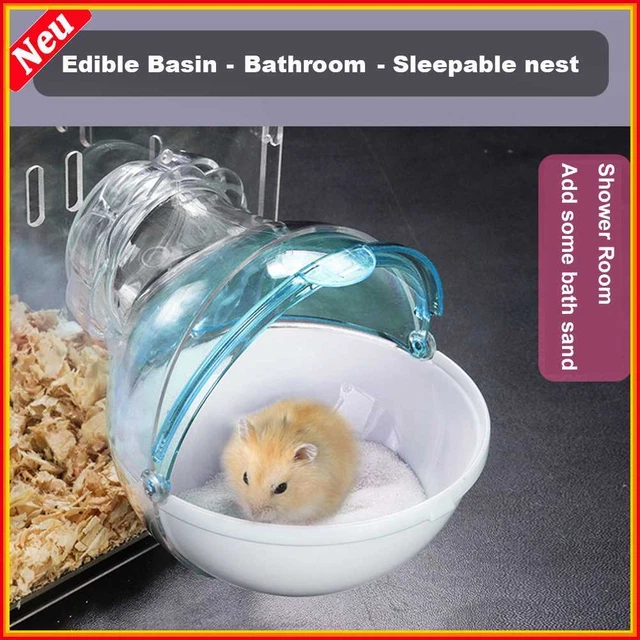 Jaula Mascota Pequeña Tubos Baño Baño Exterior Sandbox-Habitación-Plástico-H