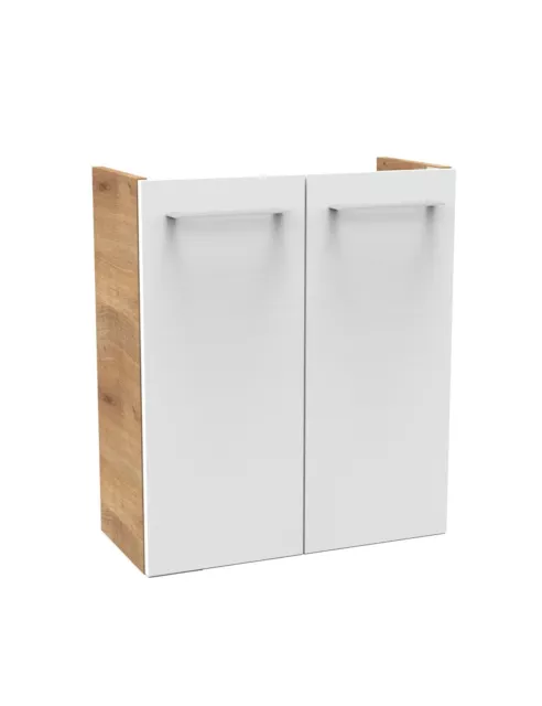 Gäste WC Set SBC 2-tlg 55 cm Weiß Keramikbecken Badmöbel Fackelmann MILANO 3