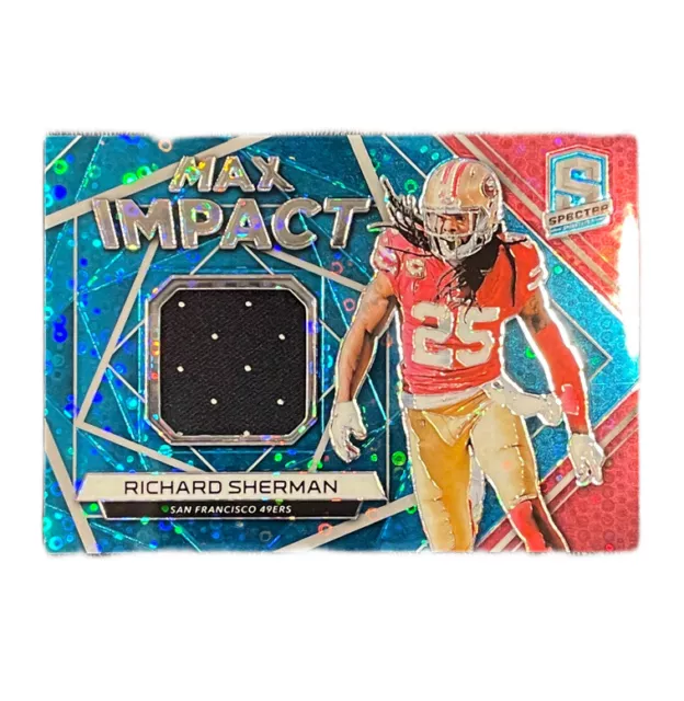 Richard Sherman 2019 Panini Spectra Max Impact Patch Neon Blue /99 49ers