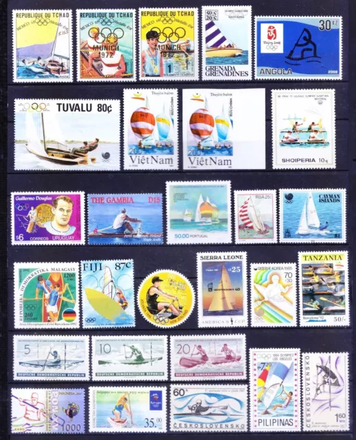 All Different 103 Water Sports MNH Stamp Boat Olympics Kayaking  Rare Collection