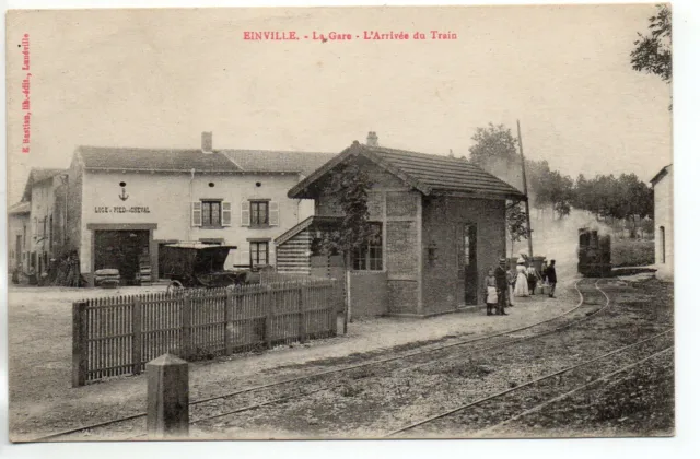 EINVILLE - Meurthe et Moselle - CPA 54 - la gare - l' arrivée du train