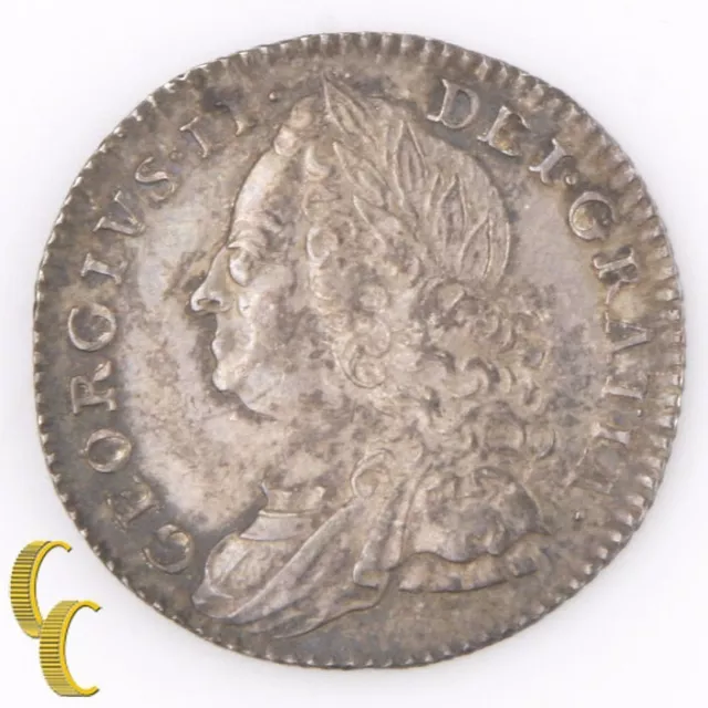 1758 Great Britain 6 Pence Exrra Fine+ XF+ George II England Silver KM#582.2