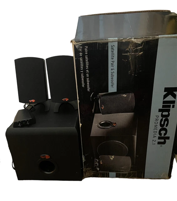 ORIGINAL KLIPSCH PROMEDIA 2.1 SubWoofer Speaker Set Black Used 139.00