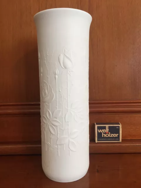 Vase Alboth & Kaiser Alka Kunst Rosengarten weiß 25cm toll erh. Porzellanvase